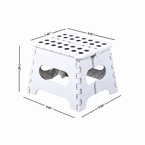 PandaEar Tritthocker faltbar Weiß 19cm rutschfest