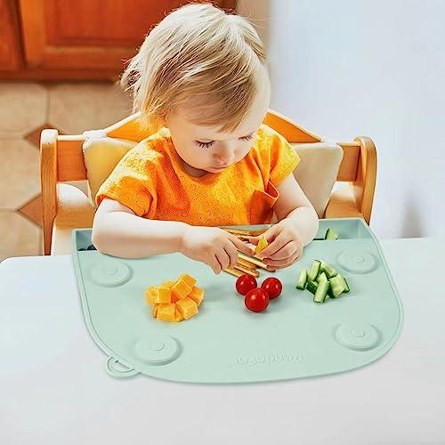 PandaEar Placemats Silikon Platzset Saugnapf 2er Grün Braun