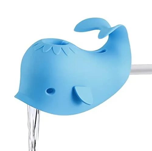 PandaEar Bad Wasserhahnschutz Silikon Wal Blau Babybad