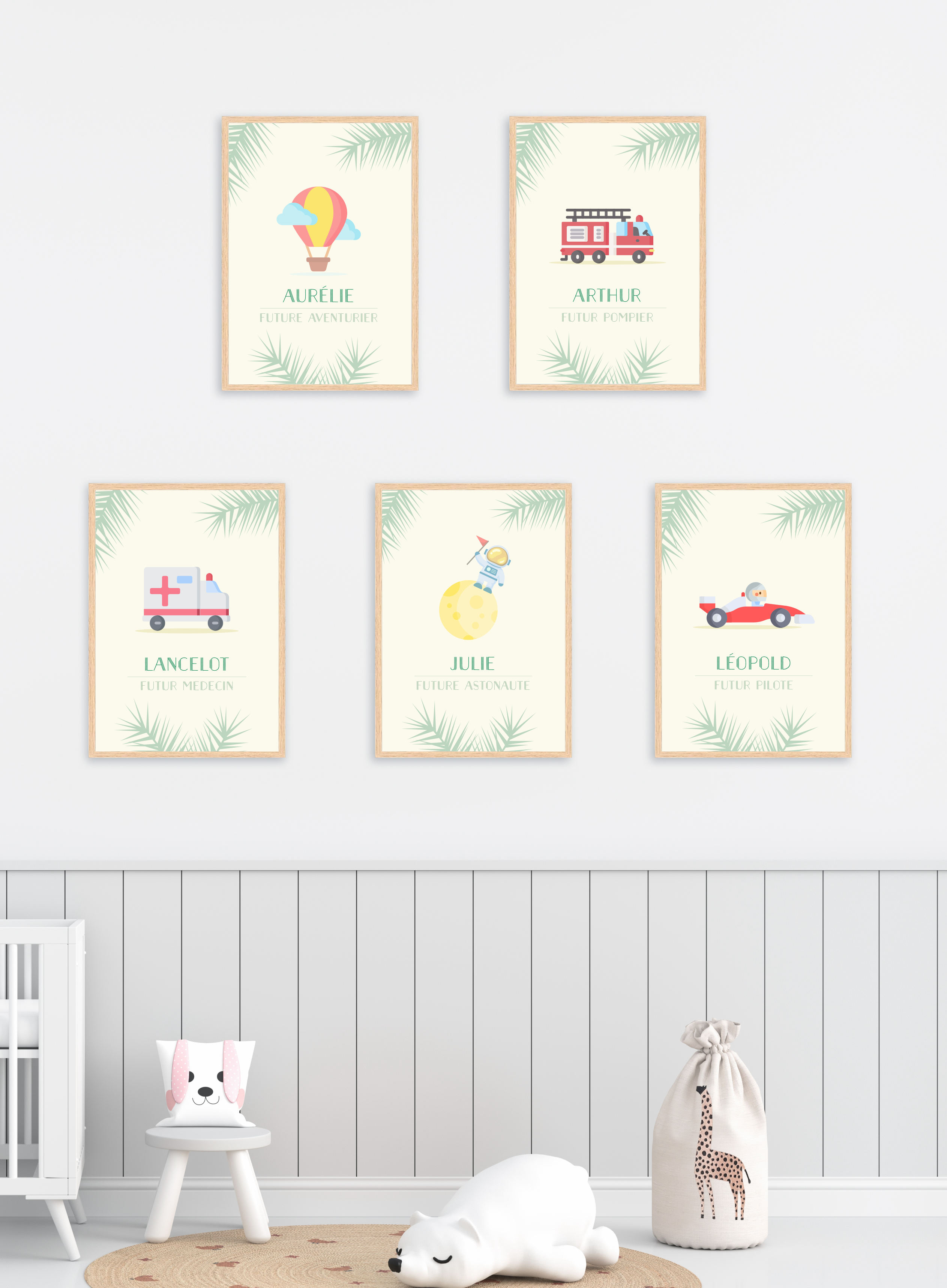 Les Petits Citrons La Papeterie Berufe Poster Pompier A4 Rahmen