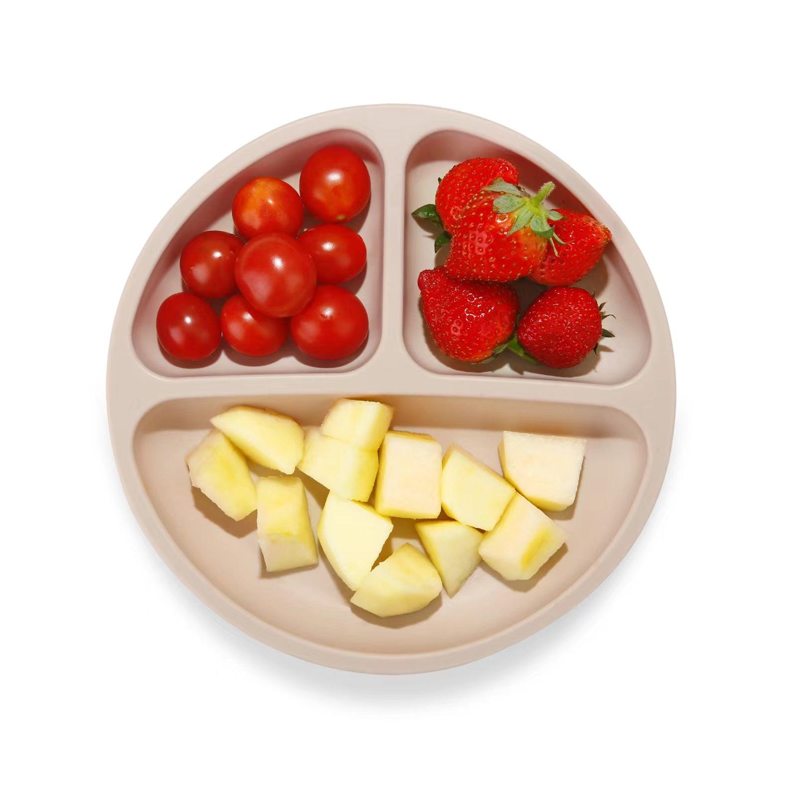 PandaEar Plates Saugteller Silikon unterteilt 3er Pack Blau