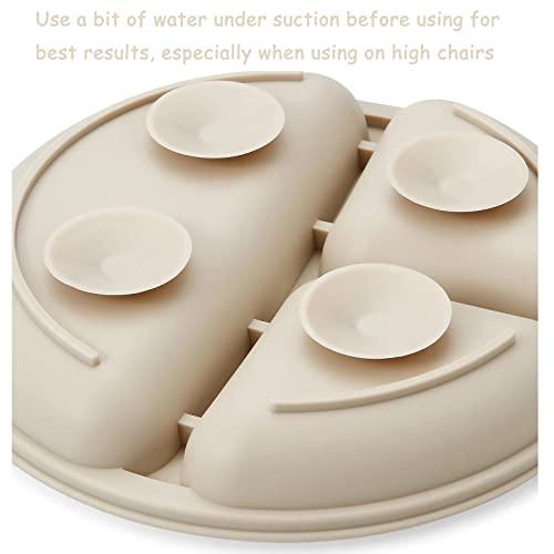 PandaEar Plates Saugteller Silikon 3er Pack mit Deckel