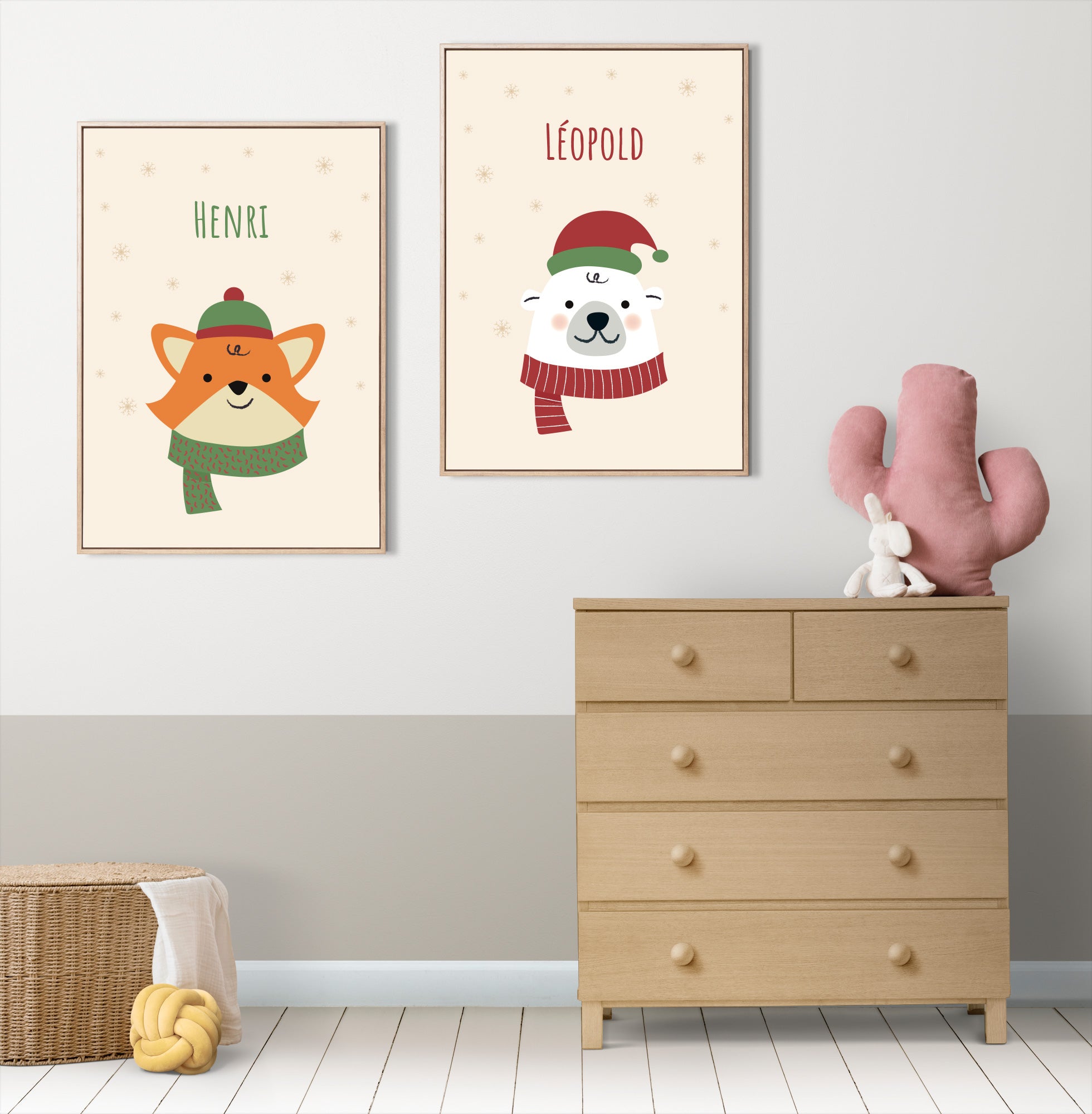 Les Petits Citrons La Papeterie Tiere Weihnachten Poster Renne A4 Rahmen