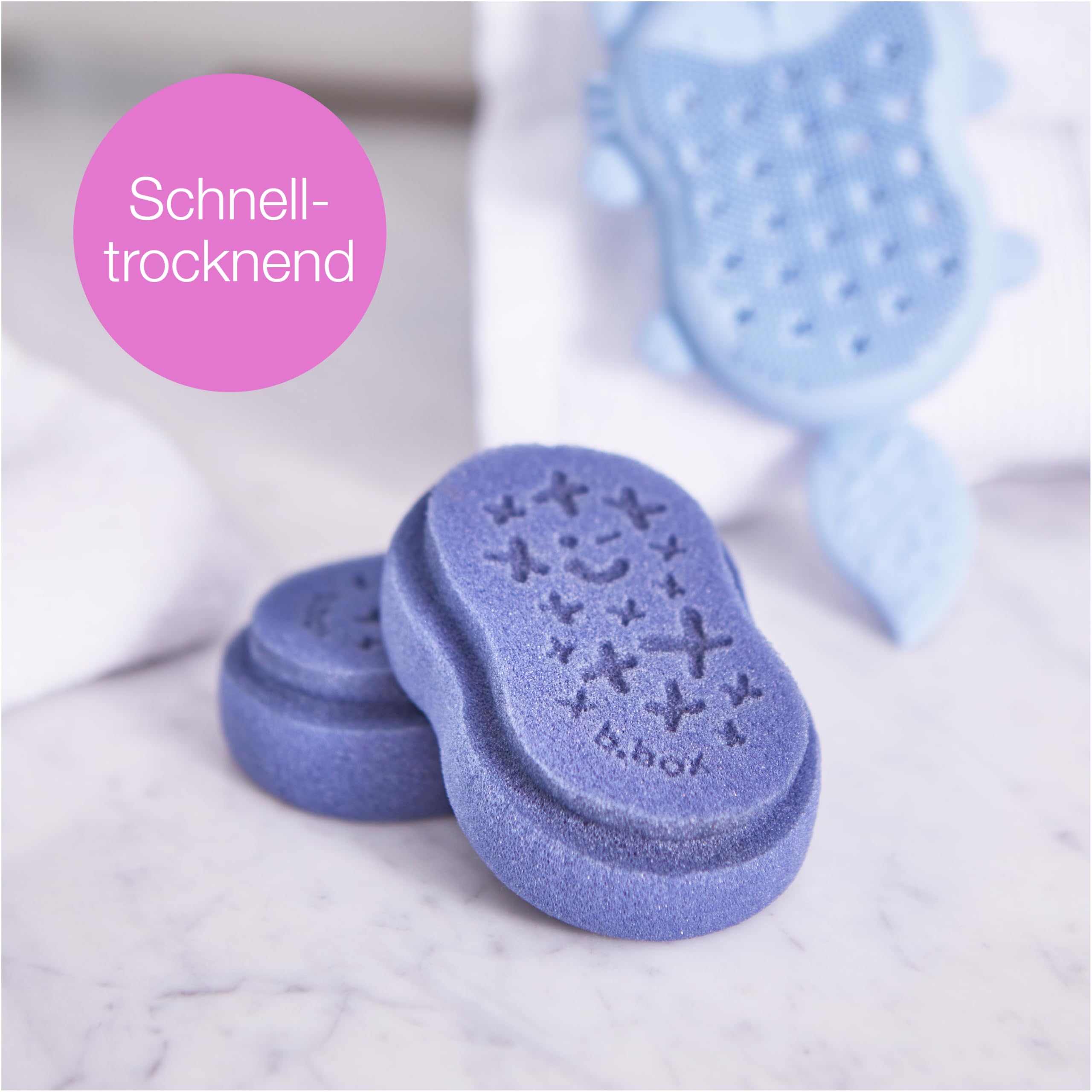b.box Ersatz Baby Schwamm 2er-Pack für Silikon Badebürste