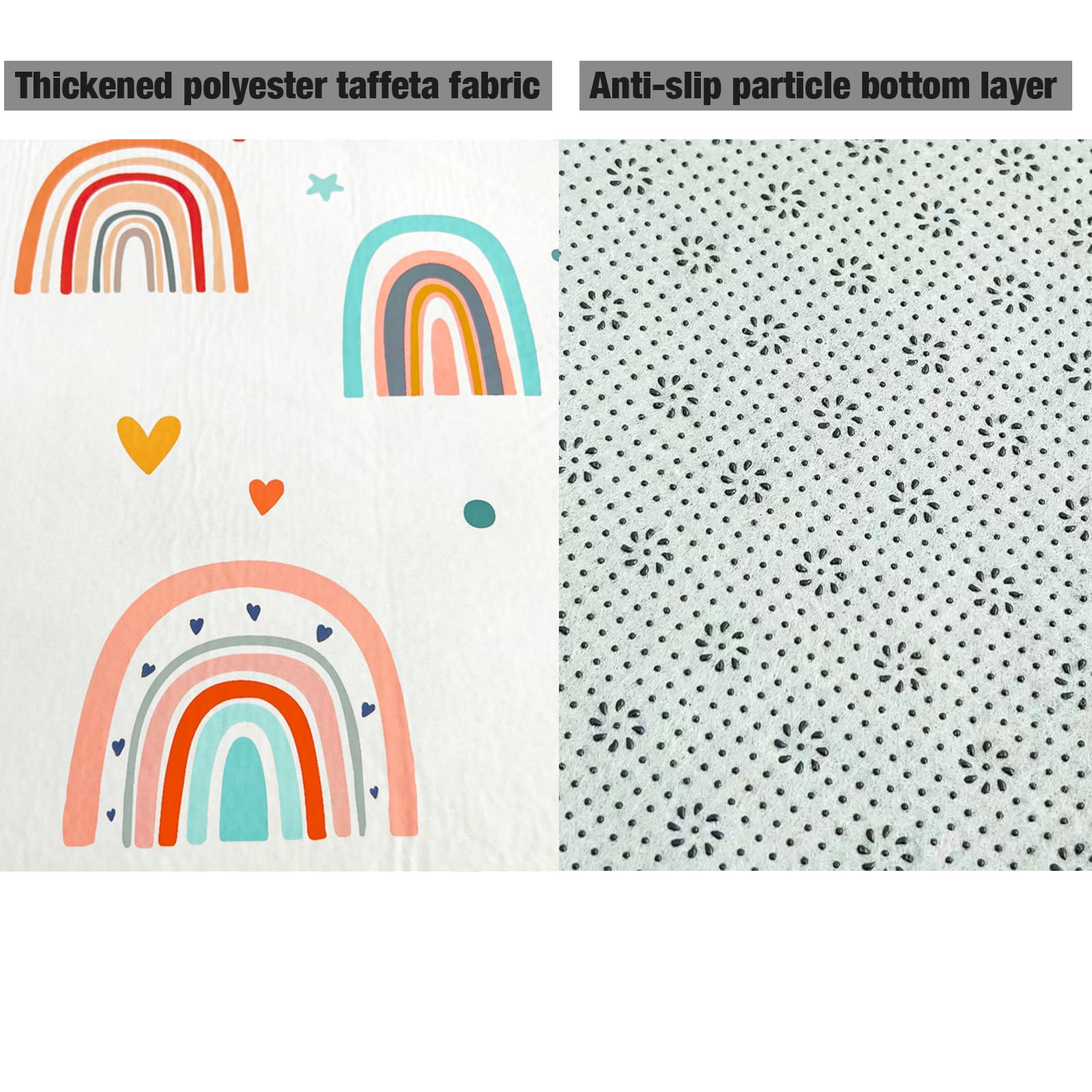 PandaEar Placemats Splat Mat Bodenschutzmatte Regenbogen 130x130
