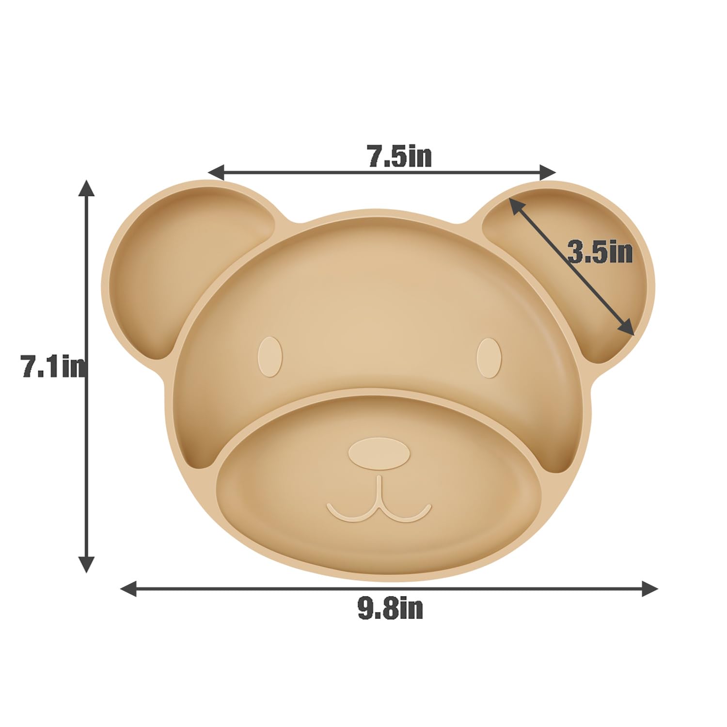 PandaEar Feeding Set Bärteller Silikon Braun saugfest