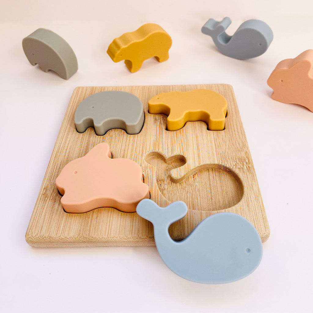 Les Petits Citrons Le Jeu Malone Puzzle Silikon Holz 14x14 4 Tiere