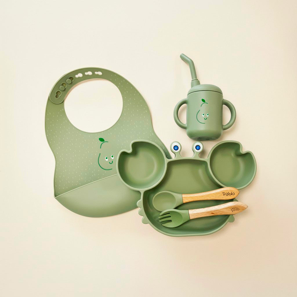 Les Petits Citrons Le Repas Gabin Crabe Esslern-Set blau
