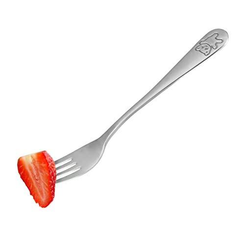 PandaEar Utensils Kinderbesteck Edelstahl Silber 6er Set abgerundet