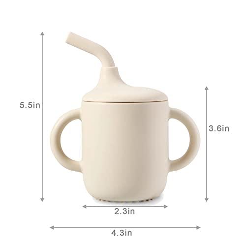 PandaEar Cup Trinklernbecher Silikon Blau Grau 2er