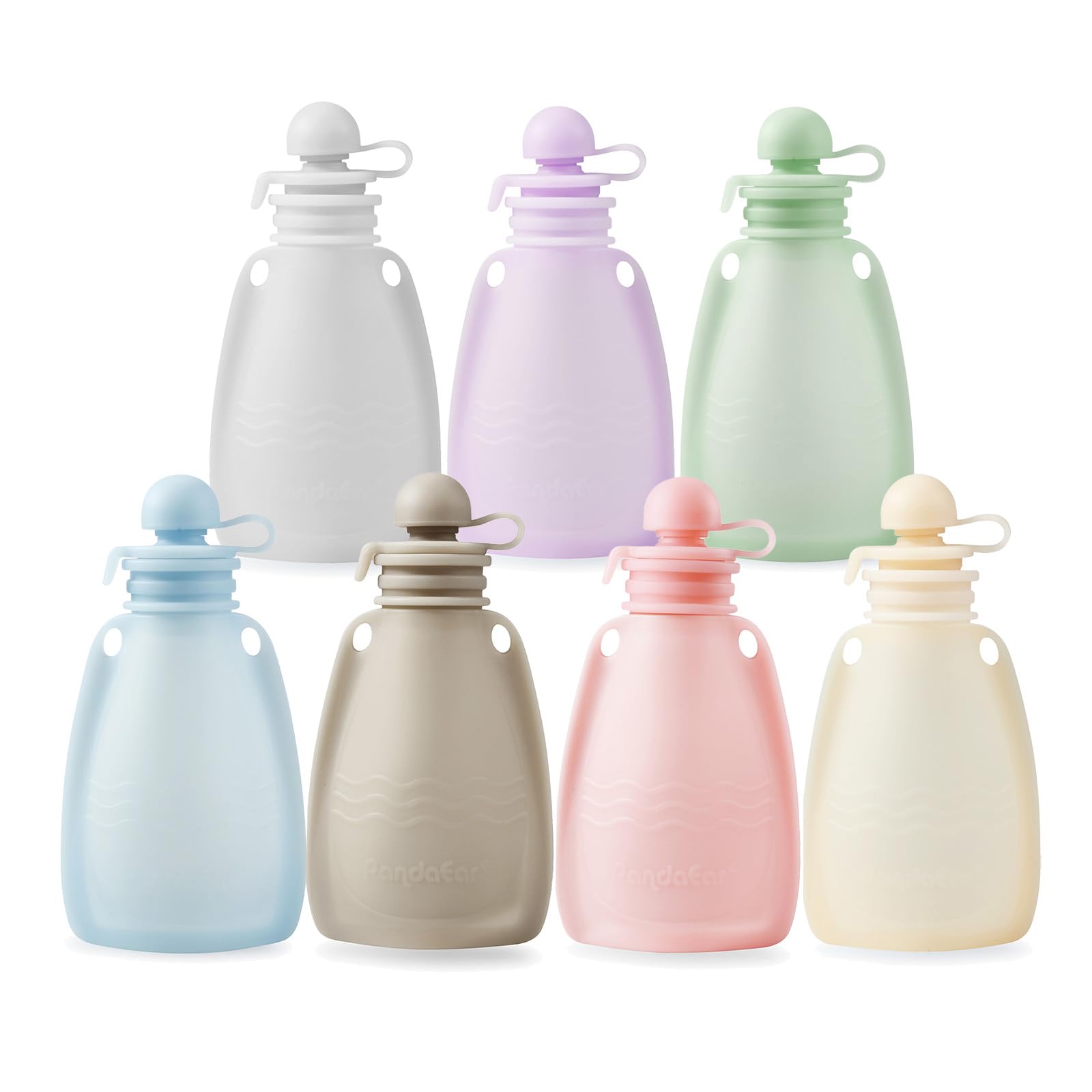 PandaEar Food Storage Quetschbeutel Silikon 7er-Set 156 ml