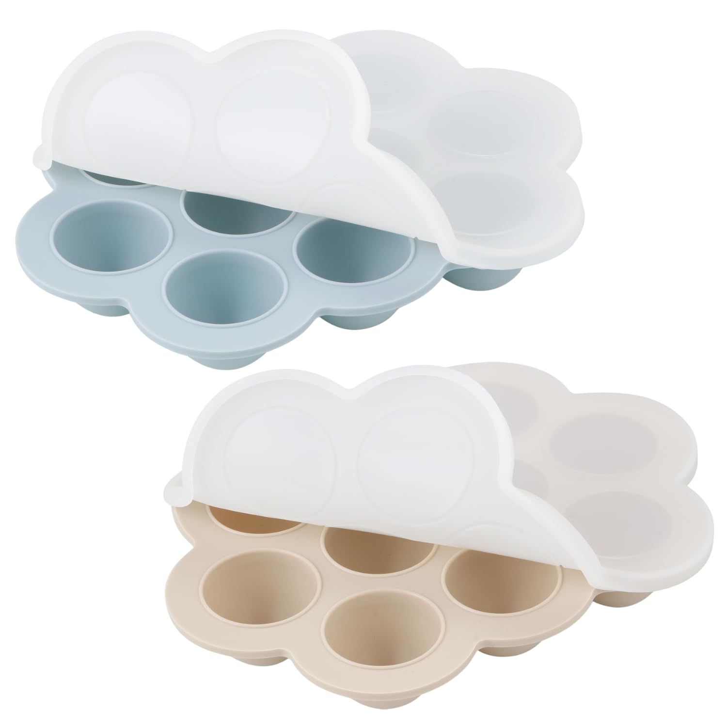 PandaEar Gefrierbehälter Silikon 2er Blau/Beige 10x30ml