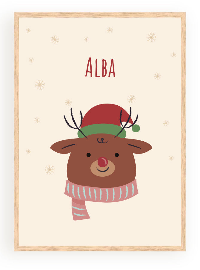 Les Petits Citrons La Papeterie Tiere Weihnachten Poster Renne A4 Rahmen