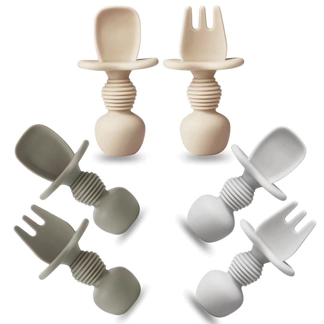 PandaEar Utensils BLW Löffel Gabel Silikon 6er-Set