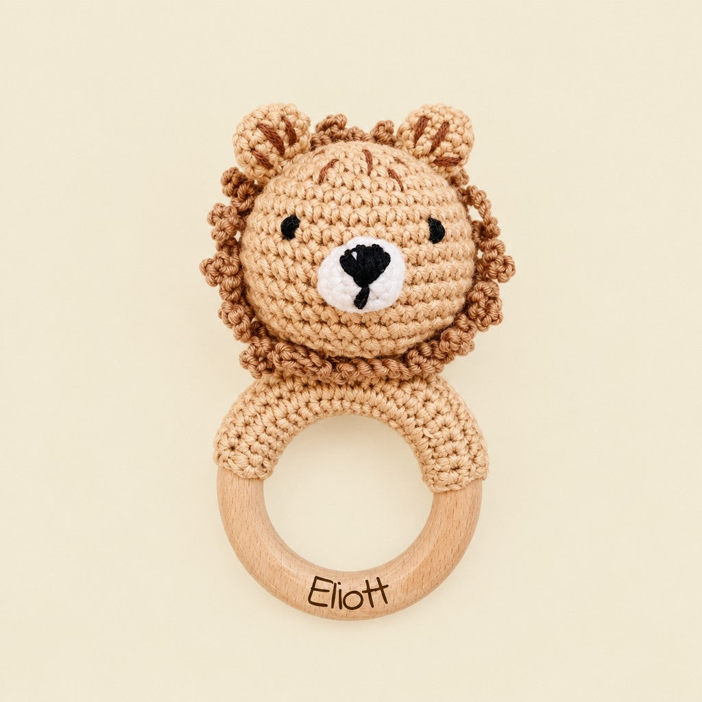 Les Petits Citrons Le Jeu Hochet Baby Elefant blau personalisiert