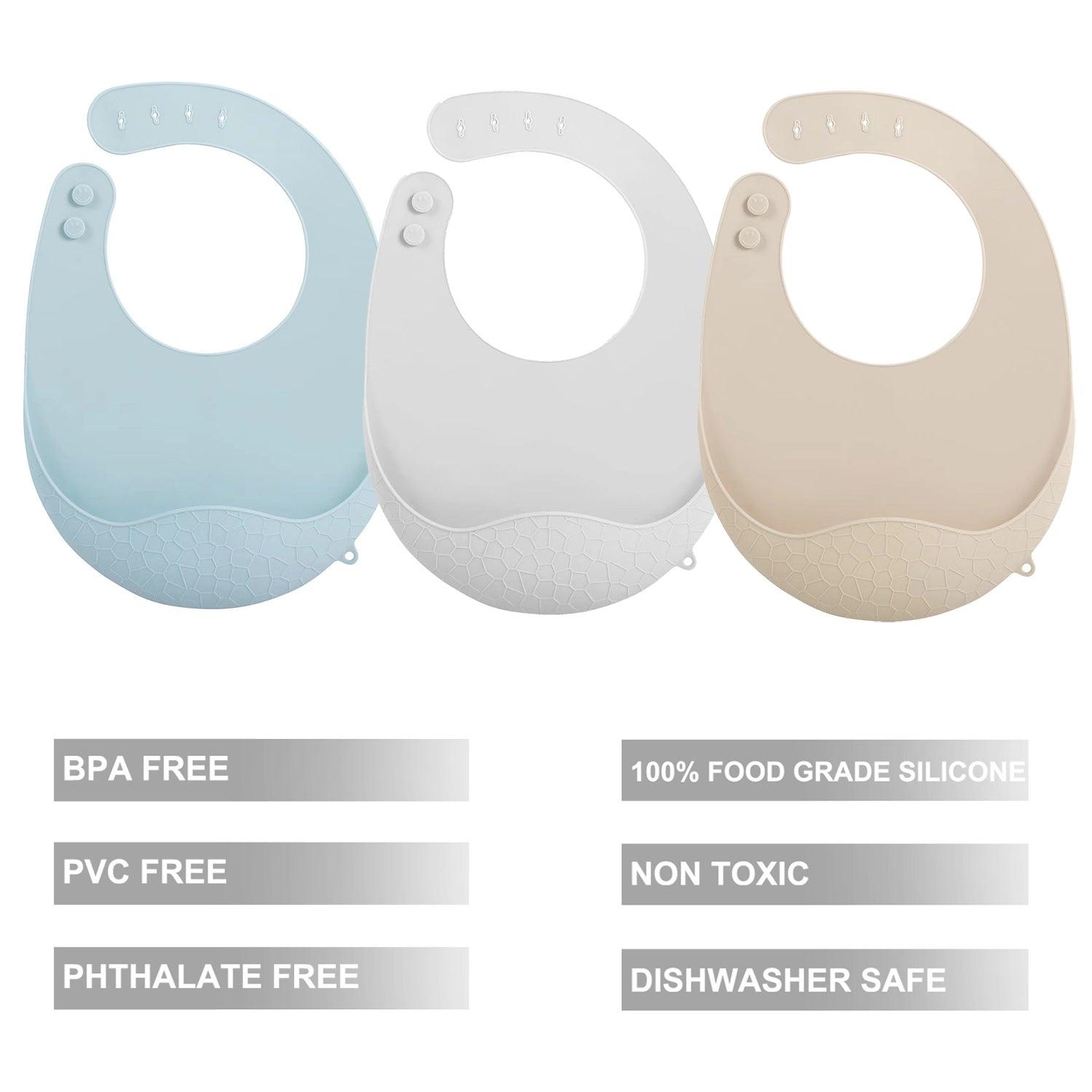 PandaEar Bibs Silicone Bibs Silikonlätzchen 3er leicht