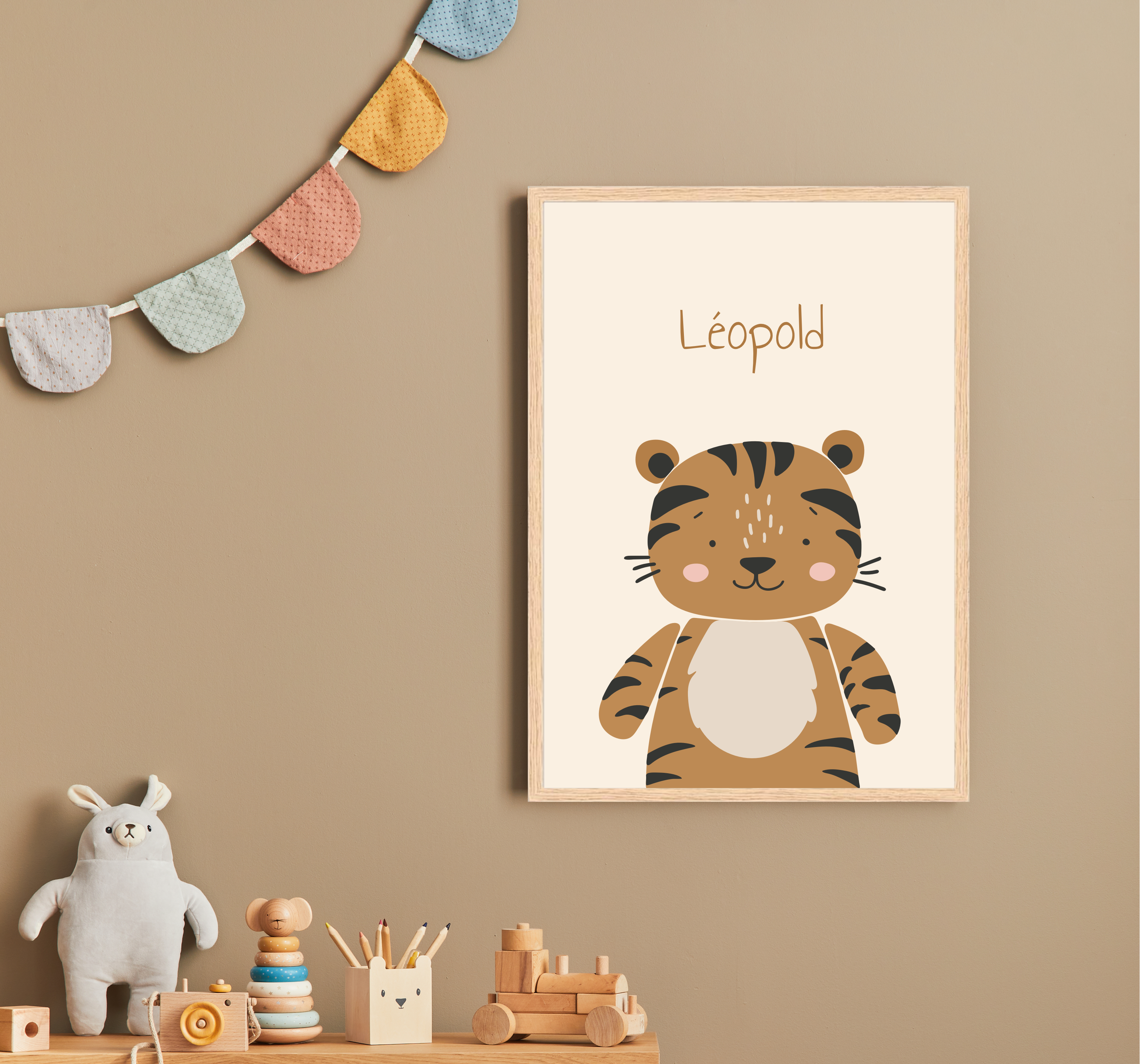 Les Petits Citrons La Papeterie Tiere Poster mit Namen A4