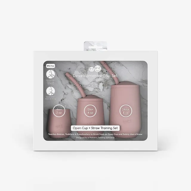ezpz Basics Collection Developmental Cup Set 5-Pack Blush Silikon