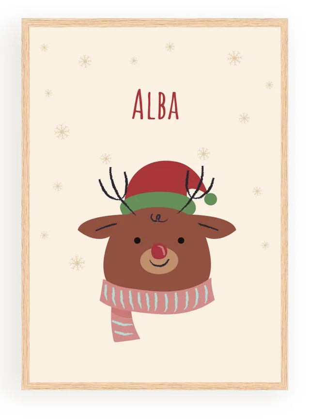 Les Petits Citrons La Papeterie Tiere Weihnachten Poster Renne A4 Rahmen