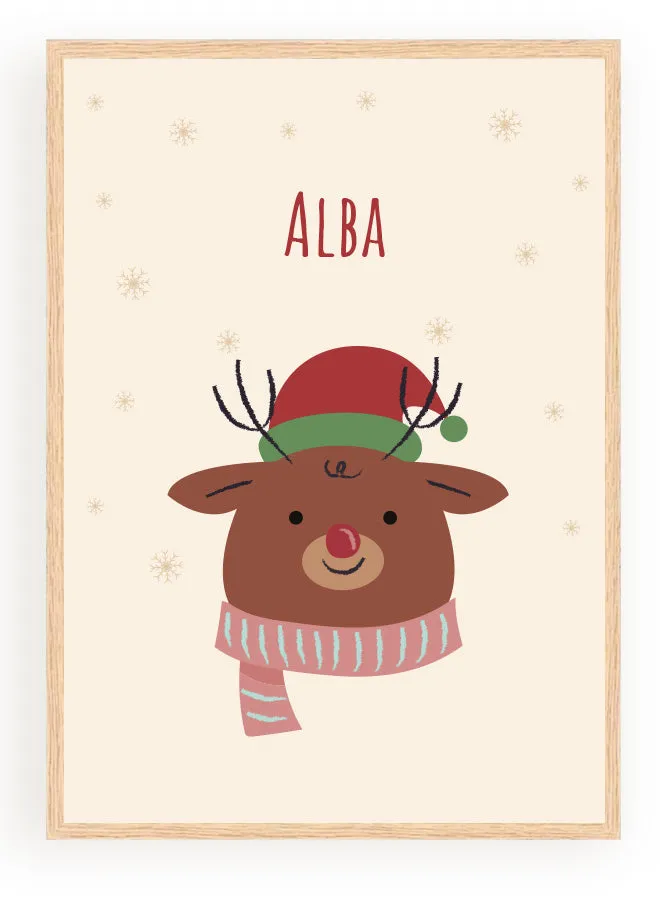 Les Petits Citrons La Papeterie Tiere Weihnachten Poster Renne A4 Rahmen