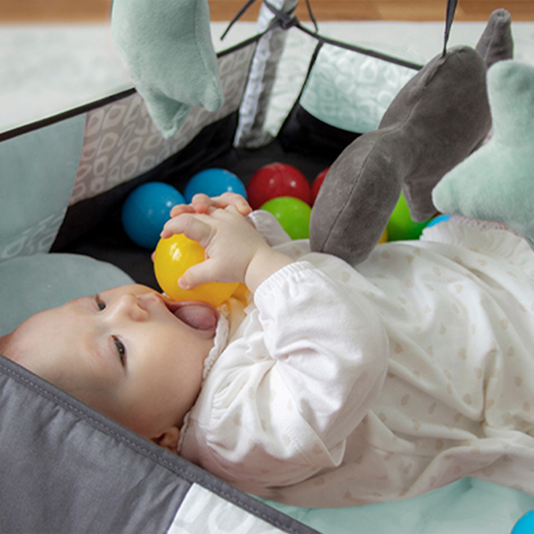 BabyJem Oyuncak Spielteppich 140 cm Baumwolle altrosa 2in1 Sack