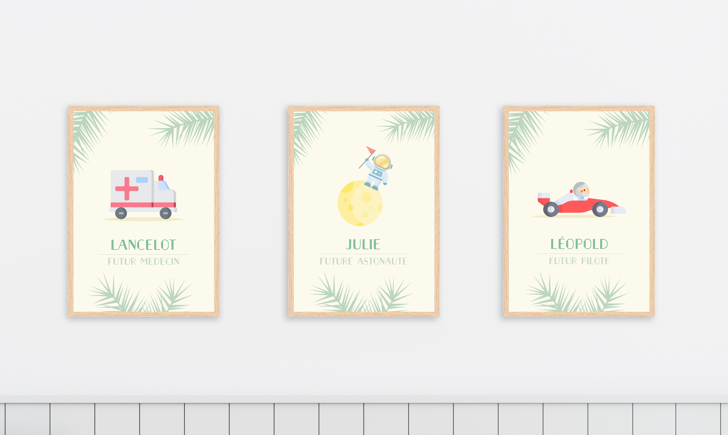 Les Petits Citrons La Papeterie Berufe Poster Pompier A4 Rahmen