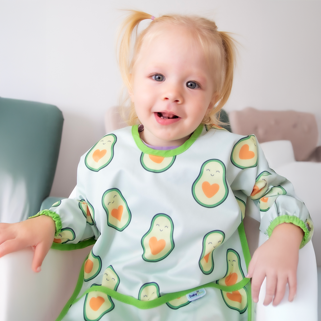 BabyJem Beslenme BLW Ärmel Lätzchen bedruckt wasserdicht