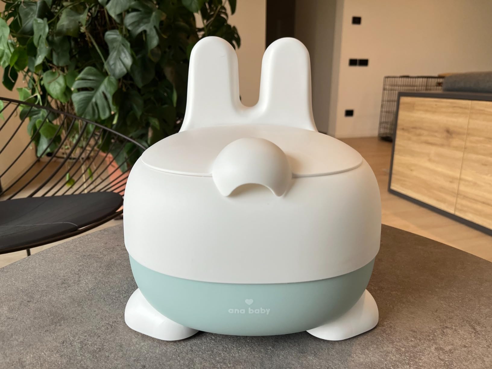 ana baby Bathing Bunny Trainingstöpfchen Rückenlehne Grau