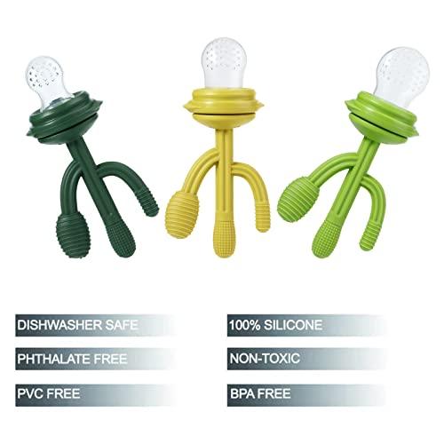PandaEar Pacifiers Fruchtsauger Silikon 3er-Pack mit Deckel BPA-frei