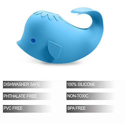 PandaEar Bad Wasserhahnschutz Silikon Wal Blau Babybad