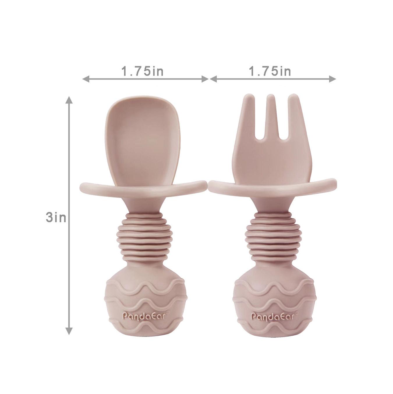 PandaEar Feeding Set Babygeschirr Silikon Light Tan Walnut 8-tlg