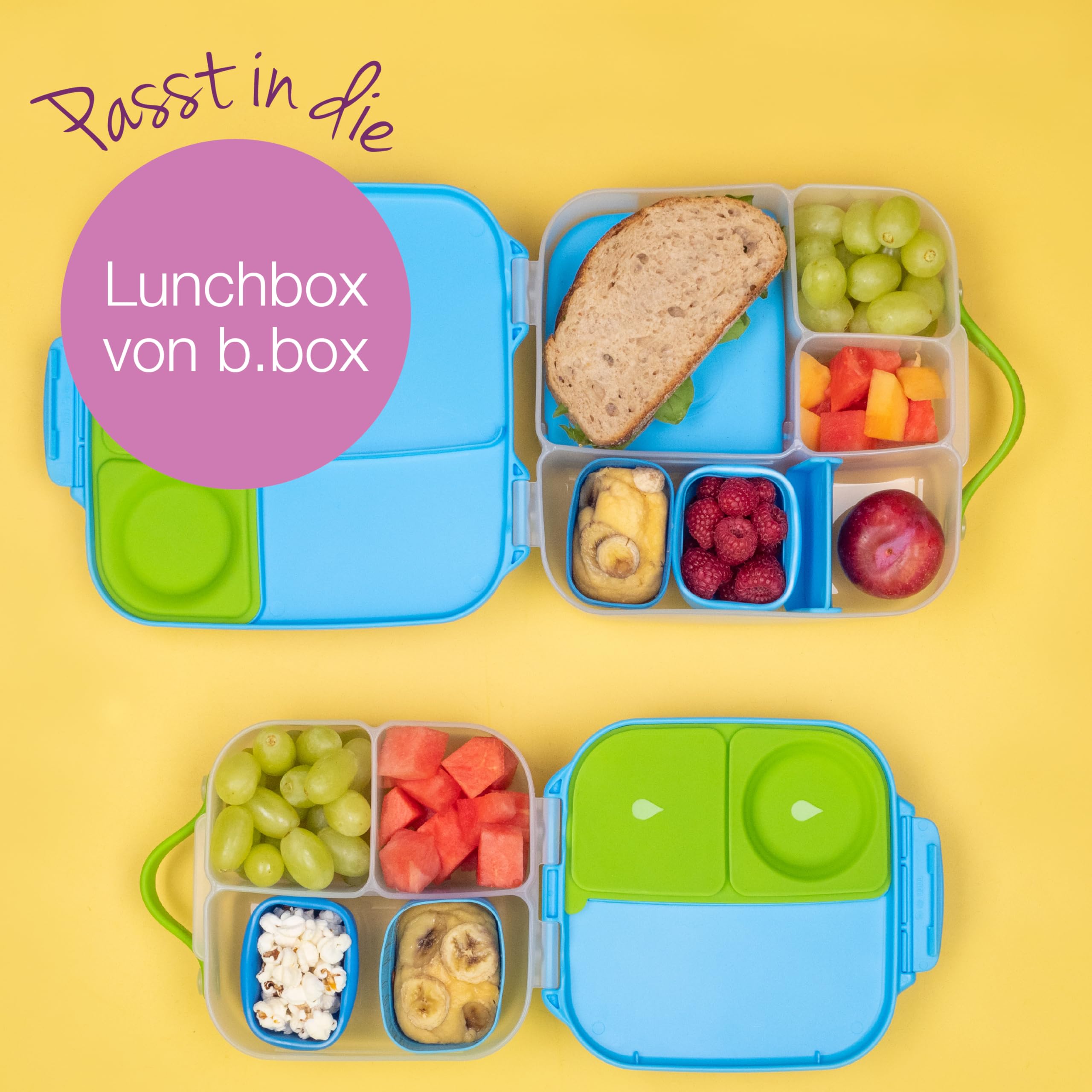 b.box Snackbox Silikon klein Beere Snackdose auslaufsicher