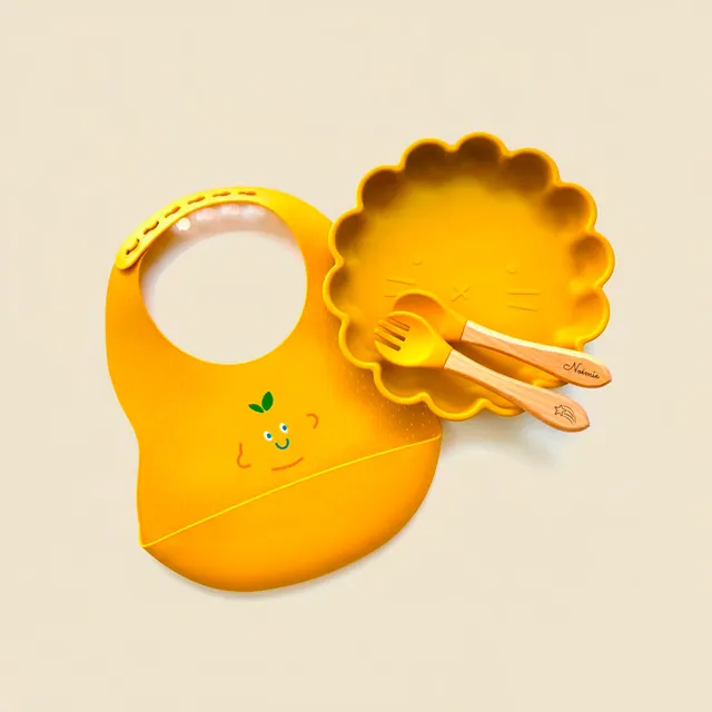 Les Petits Citrons Le Repas Mathéo Geschirrset Lion Hellblau