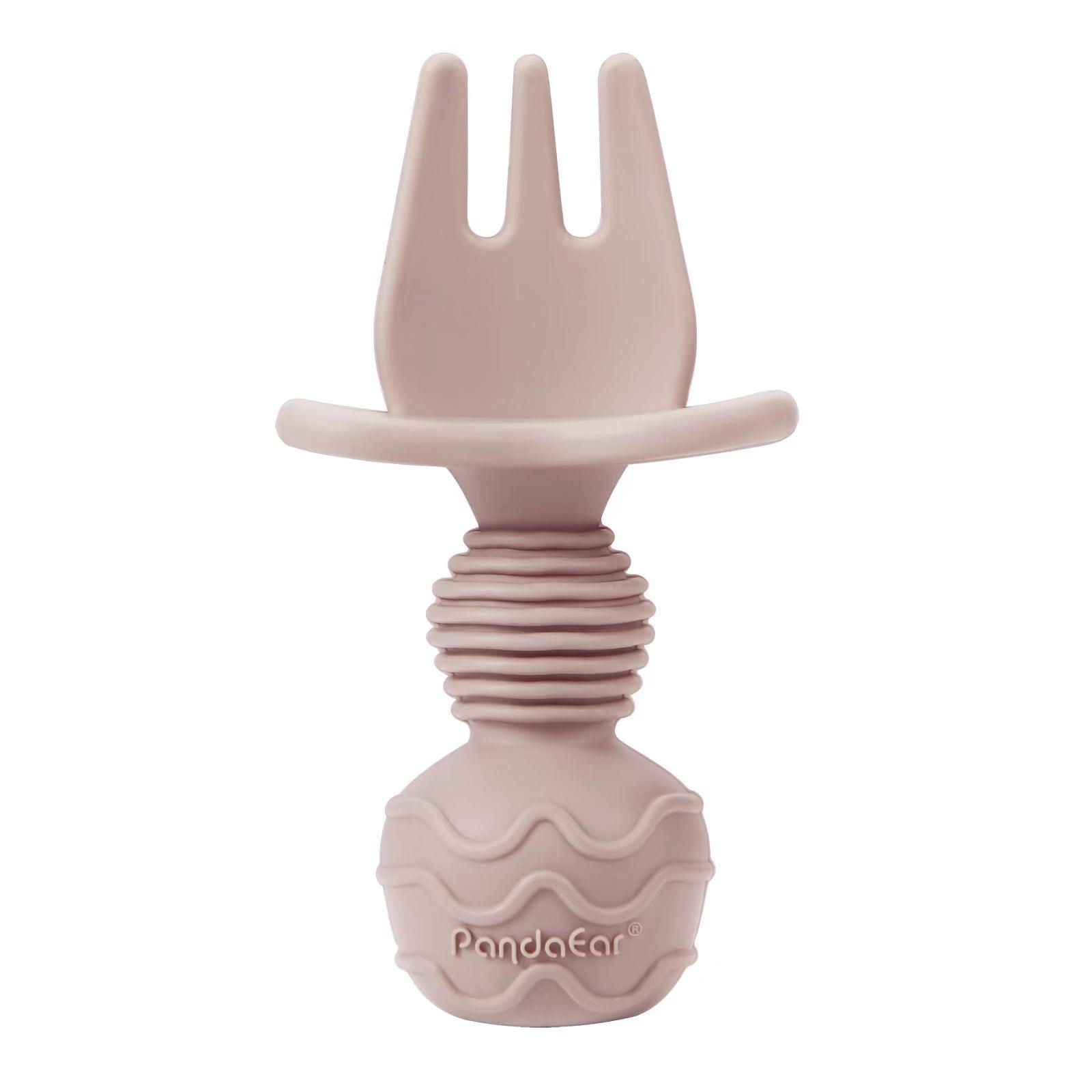 PandaEar Feeding Set Babygeschirr Silikon Light Tan Walnut 8-tlg