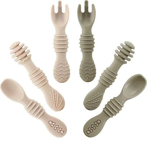 PandaEar Utensils Babybesteck 6er-Set Silikon Esslern