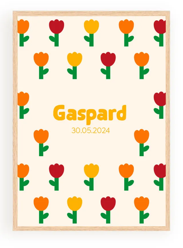 Les Petits Citrons La Papeterie Blumen Poster Rose A4 Rahmen