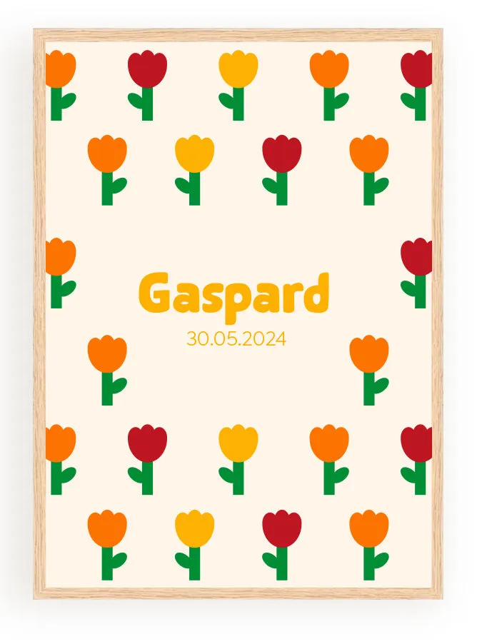 Les Petits Citrons La Papeterie Blumen Poster Rose A4 Rahmen