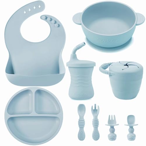PandaEar Feeding Set Esslernset 9tlg Blau Silikon