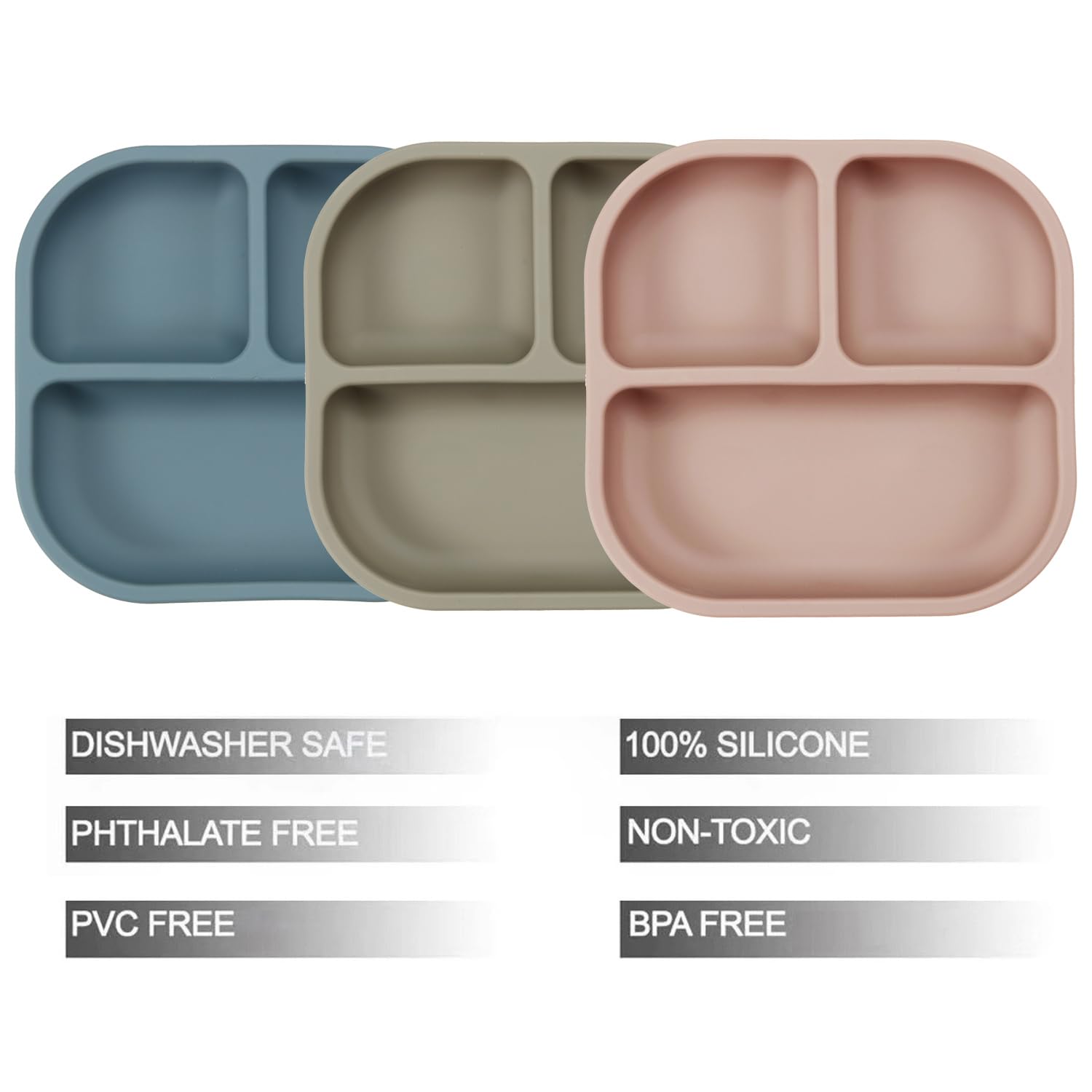 PandaEar Feeding Set Silikon Teller Löffel 6-teilig Bunt