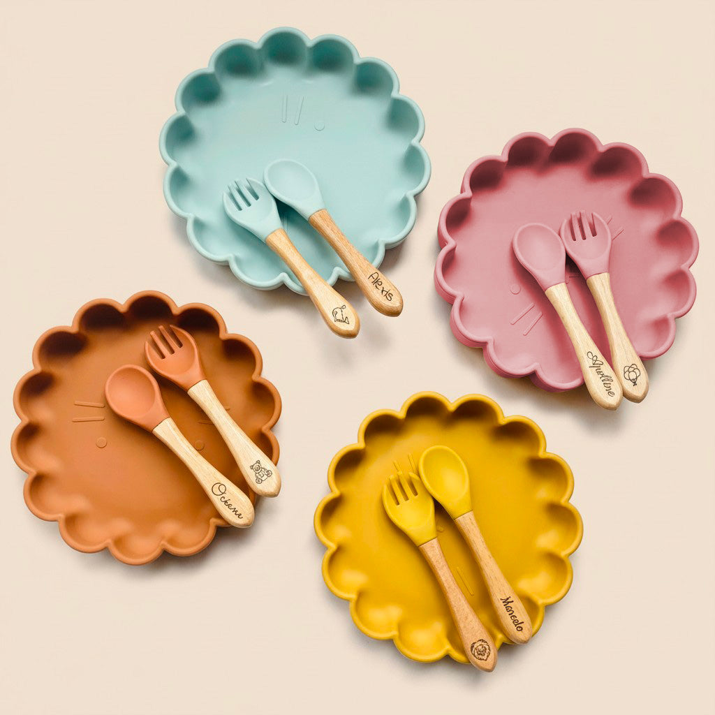 Les Petits Citrons Le Repas Gaston Löwe Teller Hellblau Saugnapf