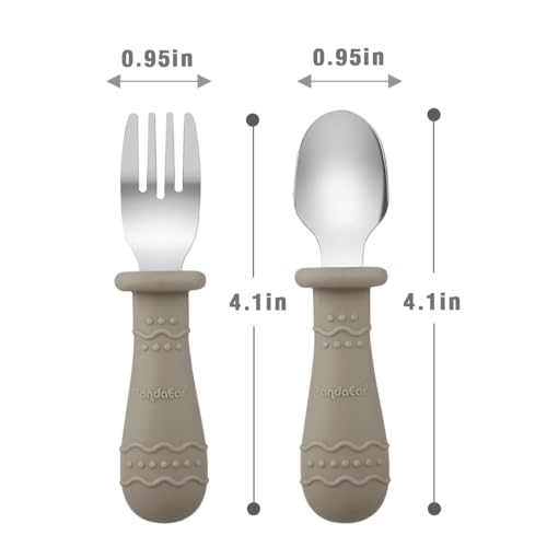 PandaEar Utensils Gabel Löffel Kinderbesteck 6tlg Bunt Edelstahl