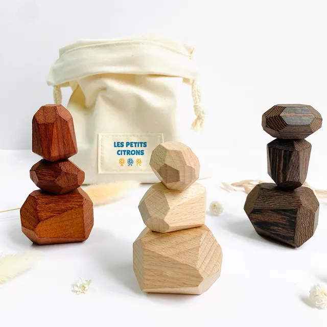 Les Petits Citrons Le Jeu Vladimir Stapelspiel Holz 9-tlg mit Gravur
