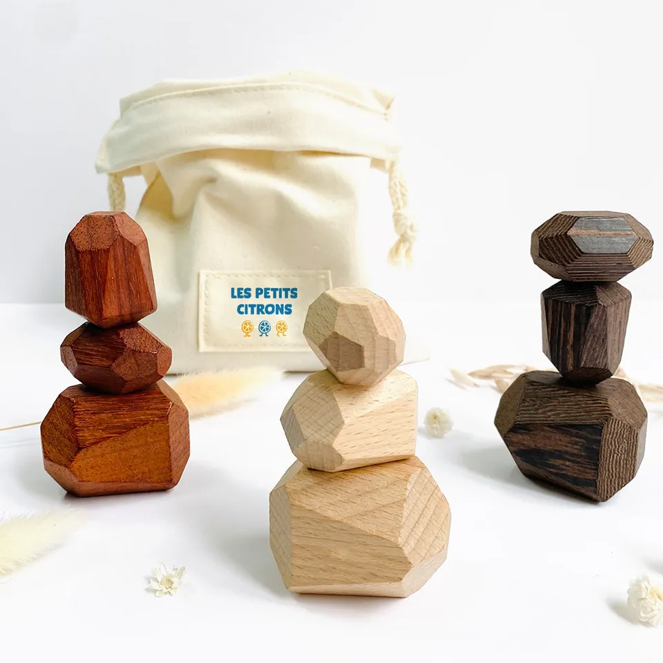 Les Petits Citrons Le Jeu Vladimir Stapelspiel Holz 9-tlg mit Gravur