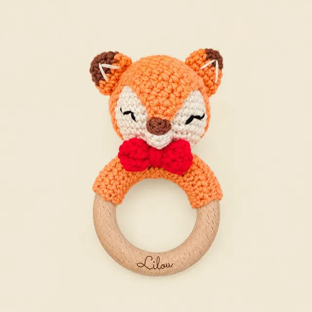 Les Petits Citrons Le Jeu Hochet Baby Elefant blau personalisiert