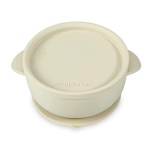 PandaEar Bowl Saugschüssel Deckel 3er Silikon Braun Rosa