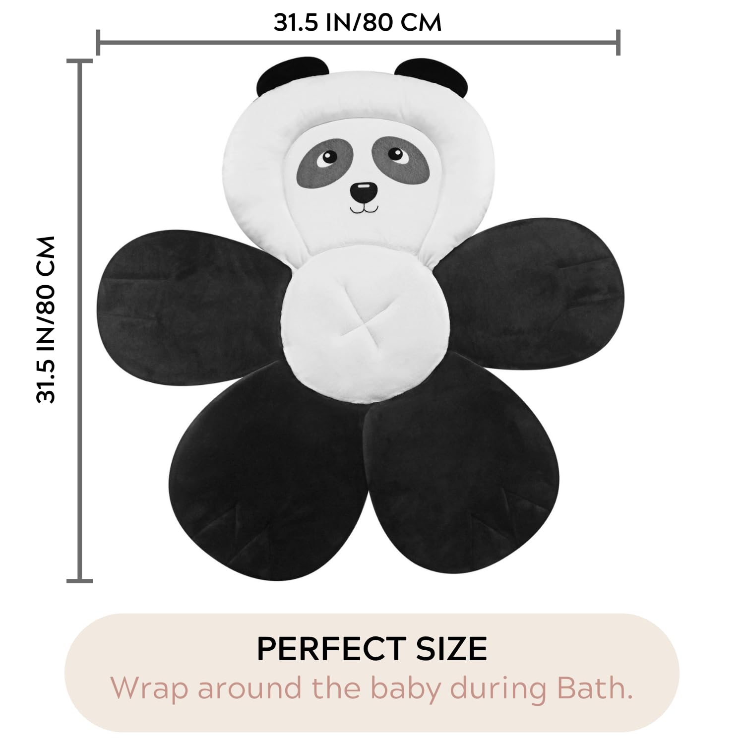 PandaEar Bath Pad Badeauflage Waschbecken Schwarz Blume