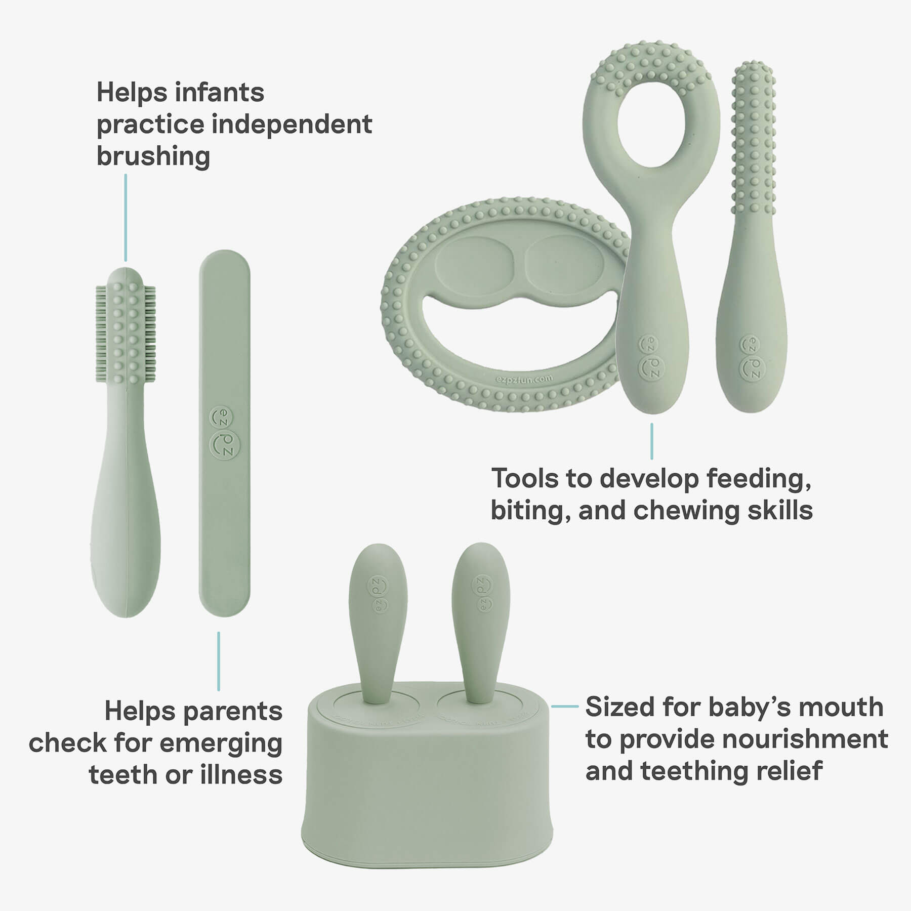 ezpz Kits Bundles Kit 1+2+3 Esslern-Set Silikon Sage