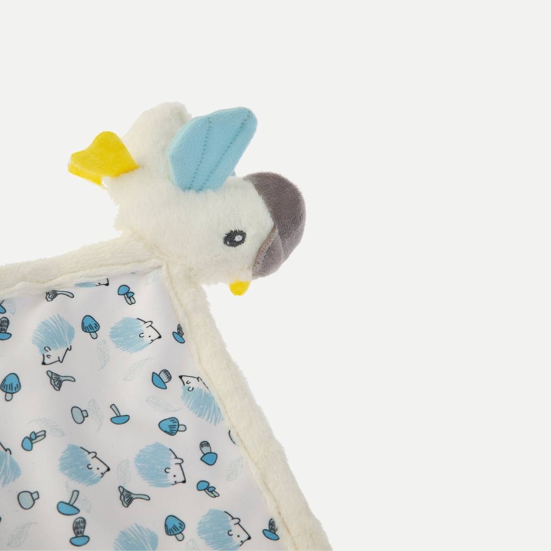 BabyJem Oyuncak Birdy Schmusetuch mit Beißring Silikon Plüsch ab 0 Monat