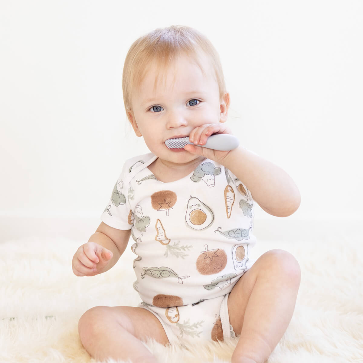 ezpz Pre-Feeding Baby-Led Zahnbürste Pewter Mundpflege