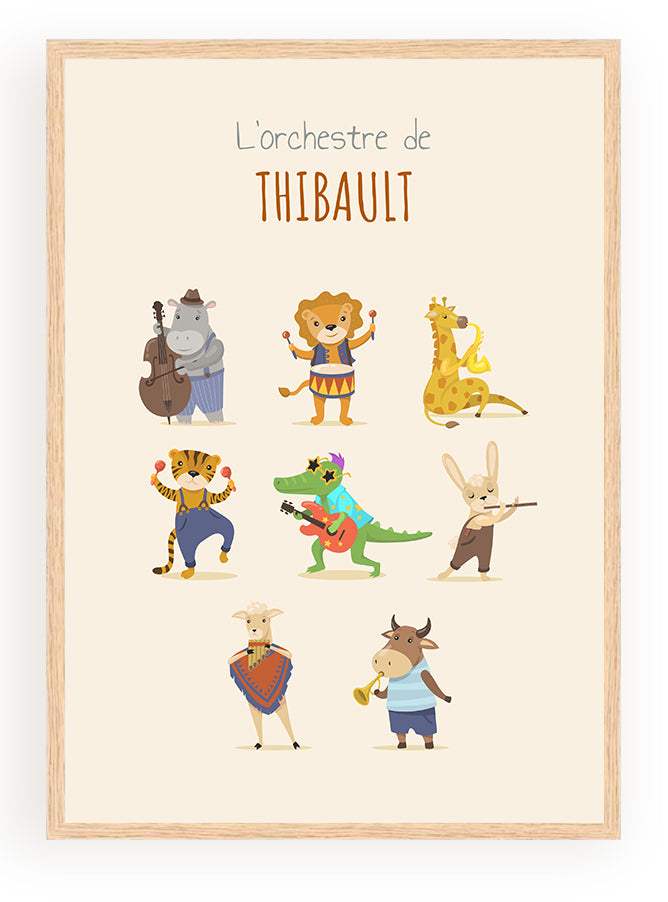 Les Petits Citrons La Papeterie Poster Orchester personalisiert mit Name A4